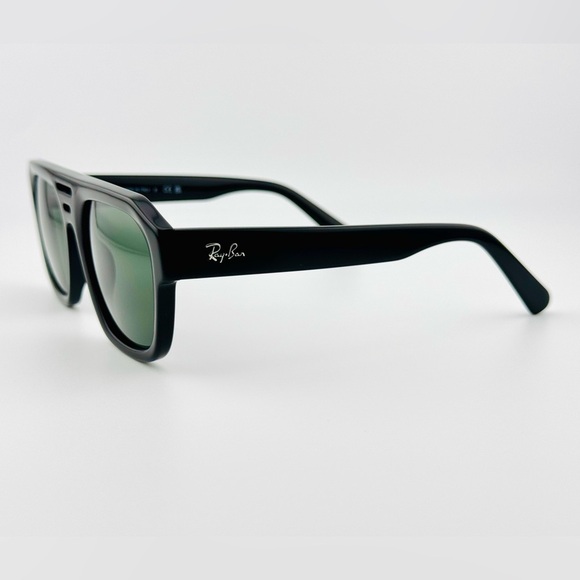 Ray-Ban Sunglasses RB4397 Corrigan Bio-based Polished Black Frame Green Lenses - Picture 7 of 13